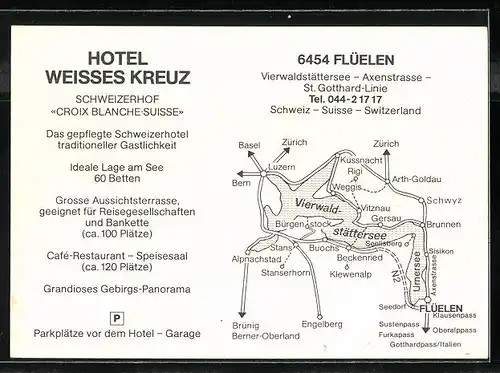 AK Flüelen, Hotel Weisses Kreuz