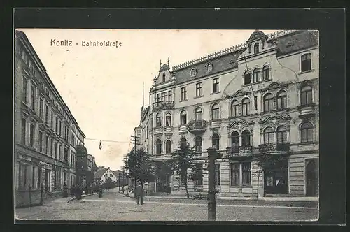 AK Konitz, Blick in die Bahnhofstrasse