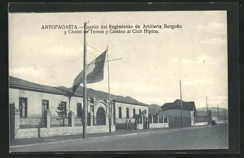 AK Antofagasta, Cuartel del Regimento de Artilleria Borgono y Chalet de Tennis y Camino al Club Hipico