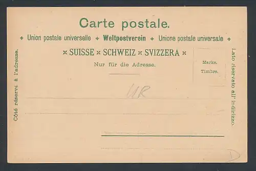 Künstler-AK Altdorf, Historische Postkarte, Telldenkmal, Tells Apfelschuss