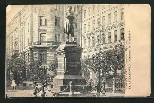 AK St. Petersbourg, Monument de Pouschkine