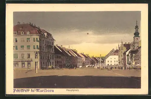 AK Maribor / Marburg, Hauptplatz mit Gebäudeansicht