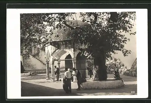 AK Rhodos / Kleinasien, Ortspartie mit Moschee