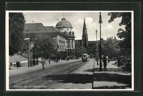 AK Posen / Poznan, Partie an der Paulikirche