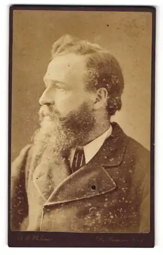 Fotografie Augustus W. Wilson, Kingsland, Portrait vollbärtiger Mann im Jacket