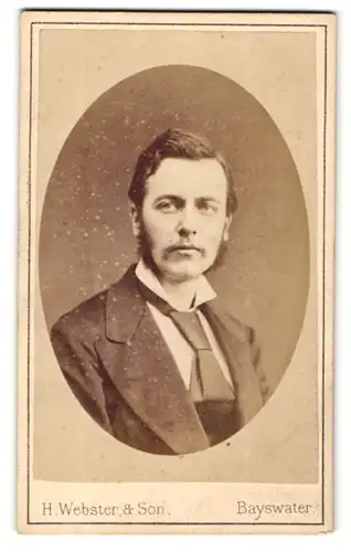 Fotografie H. Webster & Son, Bayswater, Portrait junger Herr mit modischer Krawatte