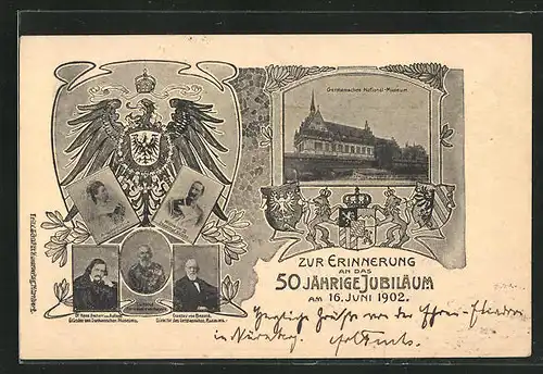 AK 50 jähr. Jubiläum 1902, Ganzsache Bayern PP7 C49 /02, Prinzregent Luitpold
