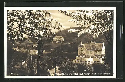 AK Bad Salzig a. Rh., Hotel Kurhaus und Hotel Helvetia