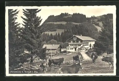 AK Wertach i. Allg., Blick zum Gasthaus Pfeifermühle