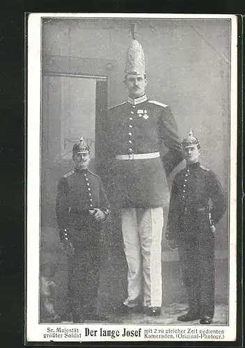 AK Soldat Langer Josef mit zwei Kameraden, Riese