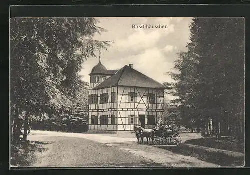 AK Allstedt, Pferdekutsche am Gasthaus Birschhäuschen