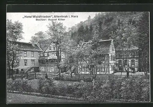 AK Altenbrak i. Harz, Partie am Hotel Waldfrieden