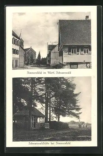 AK Simmersfeld / Württ. Schwarzwald, Gasthaus J. Stoll zum Anker & Schwarzwaldhütte