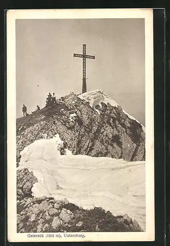 AK Gipfelkreuz auf dem Geiereck in Untersberg