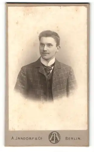 Fotografie A. Jandorf & Co., Berlin, Portrait bürgerlicher Herr im Anzug mit Krawatte