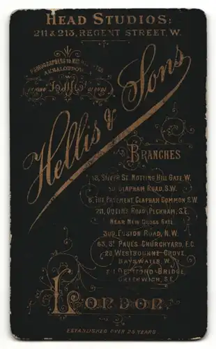 Fotografie Hellis & Sons, London, Portrait junger Herr im Anzug mit Krawatte