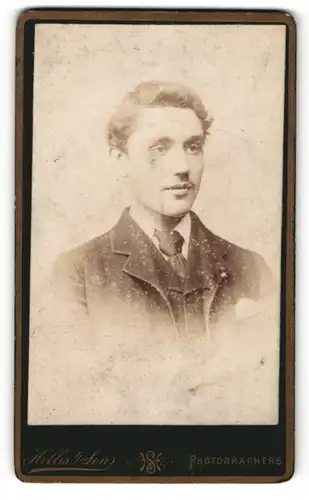 Fotografie Hellis & Sons, London, Portrait bürgerlicher Herr im Anzug mit Krawatte und Einstecktuch