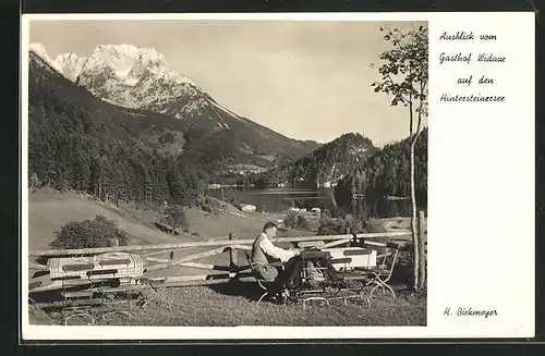 AK Kufstein, Blick vom Gasthof Widaue auf den Hintersteinersee