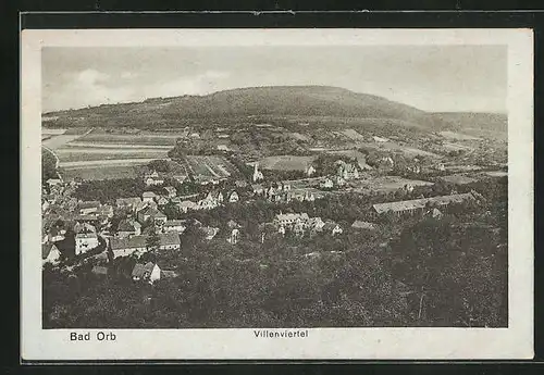 AK Bad Orb, Panoramablick auf das Villenviertel