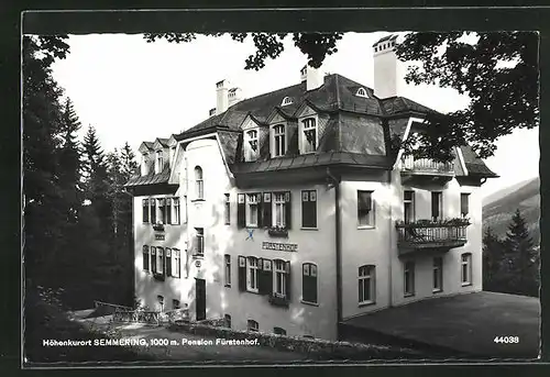 AK Semmering, Teilansicht mit Pension Fürstenhof