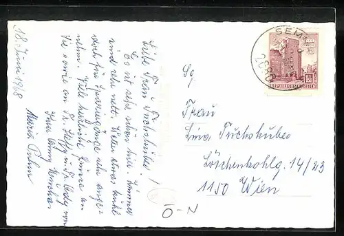 AK Semmering, Teilansicht mit Pension Fürstenhof