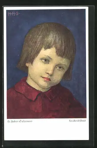 Künstler-AK Hans Huber-Sulzemoos: Halbportrait eines Jungen, Knabenbildnis