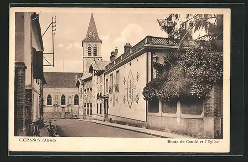 AK Crézancy, Route de Condé et l`Eglise