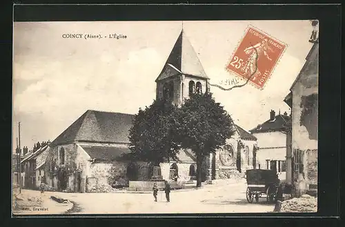 AK Coincy, L`Église, Ansicht der Kirche