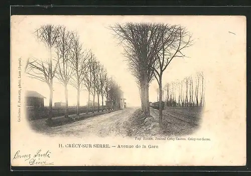 AK Crecy-sur-Serre, Avenue de la Gare