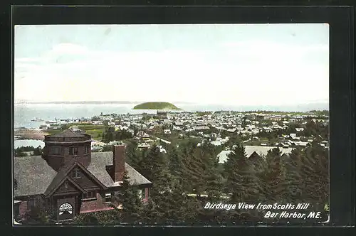 AK Bar Harbor, ME, Birdseye View from Scotts Hill