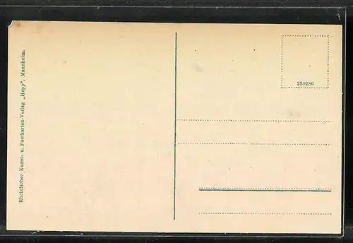 AK Hirschhorn A. N., Ortsansicht mit Fluss davor