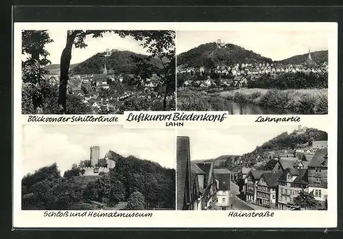 AK Biedenkopf / Lahn, Schloss und Heimatmuseum, Hainstrasse, Blick von der Schillerlinde