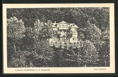 AK Auerbach a. d. Bergstrasse, Blick zur Villa Waldruh