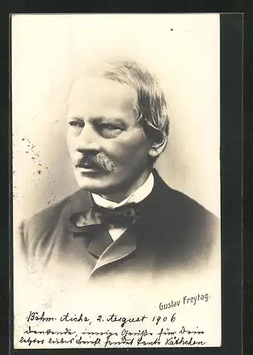 AK Portrait des Schriftstellers Gustav Freytag