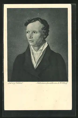 Künstler-AK Portrait des Dichters Ludwig Uhland