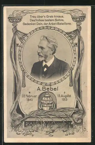 AK Führer der Arbeiterbewegung August Bebel