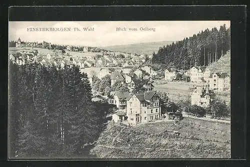 AK Finsterbergen / Thür. Wald, Ortsansicht vom Ölberg gesehen