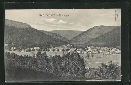 AK Bad Tabarz i. Thür., Ortspartie im Gebirge