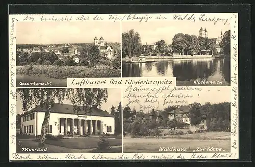 AK Bad Klosterlausnitz, Klosterteich, Moorbad, Waldhaus zur Köppe