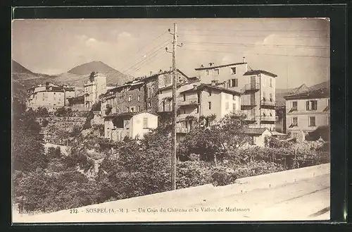 AK Sospel, Un Coin du Chateau et le Vallon de Merlanson