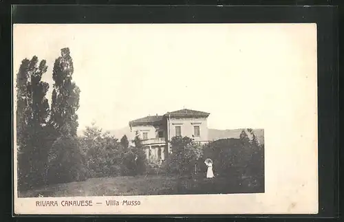 AK Rivara Canavese, Motiv der Villa Musso