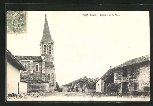 AK Chatenay, L`Eglise et la Place