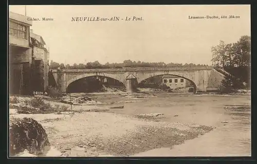 AK Neuville-sur-Ain, Vue sur le Pont