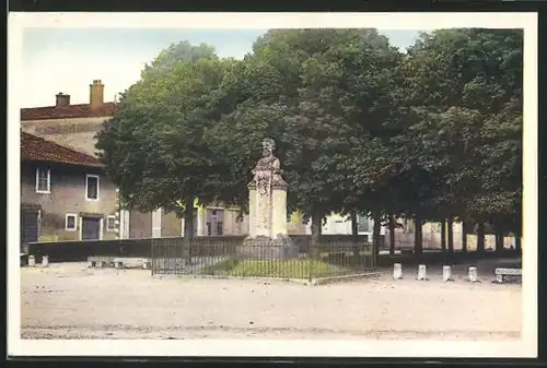 AK Pont-de-Vaux, Place Legrand, Statue du Poete Chintreuil