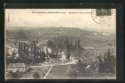 AK Les Granges-de-Montagnieu, Quartier des Quatre Chemins