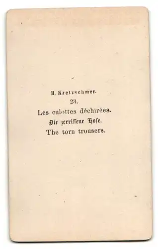 Fotografie Die zerrissene Hose nach Gemälde von H. Kretzschmer