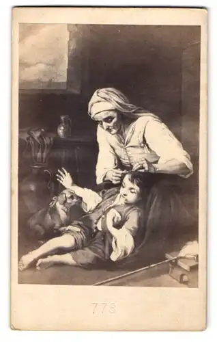 Fotografie Die sorgfältige Mutter nach Gemälde von Murillo