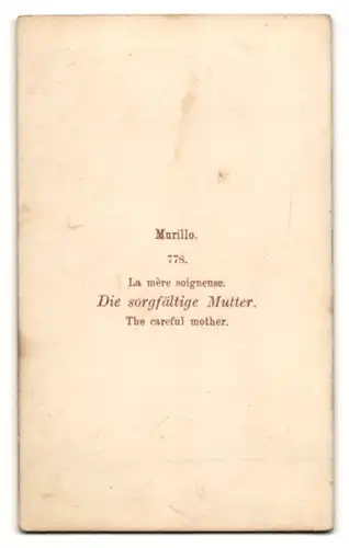 Fotografie Die sorgfältige Mutter nach Gemälde von Murillo