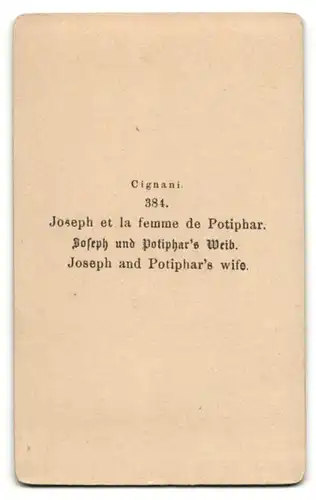 Fotografie Joseph und Potiphar`s Weib nach Gemälde von Cignani