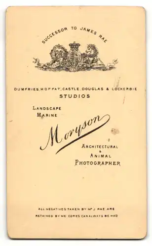 Fotografie Moryson, Dumfries, Portrait junger Mann mit leichtem Backenbart